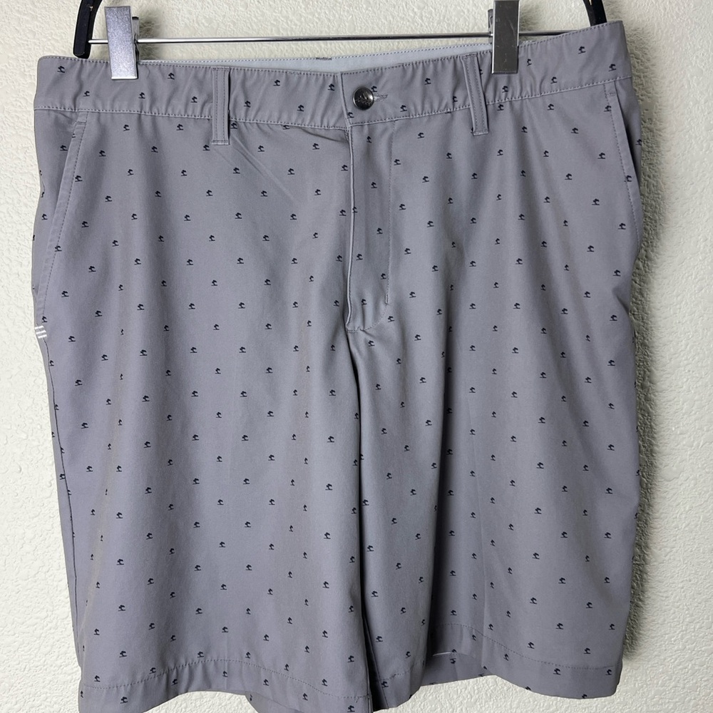 Adidas Golf Shorts Mens 36 Performance Stretch Grippy Waist All Over Print Trees